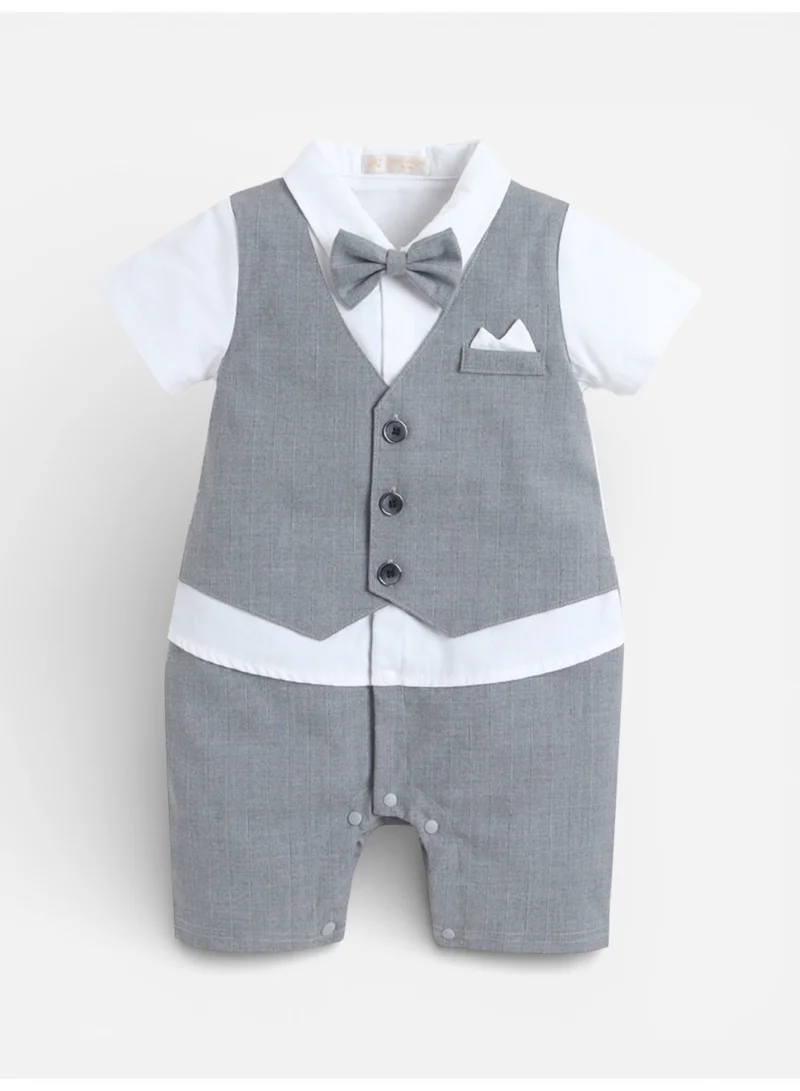 فكتور اند جين طقم رومبر ولادي قطعتين صدرية وقميص مع ربطة عنق رمادي